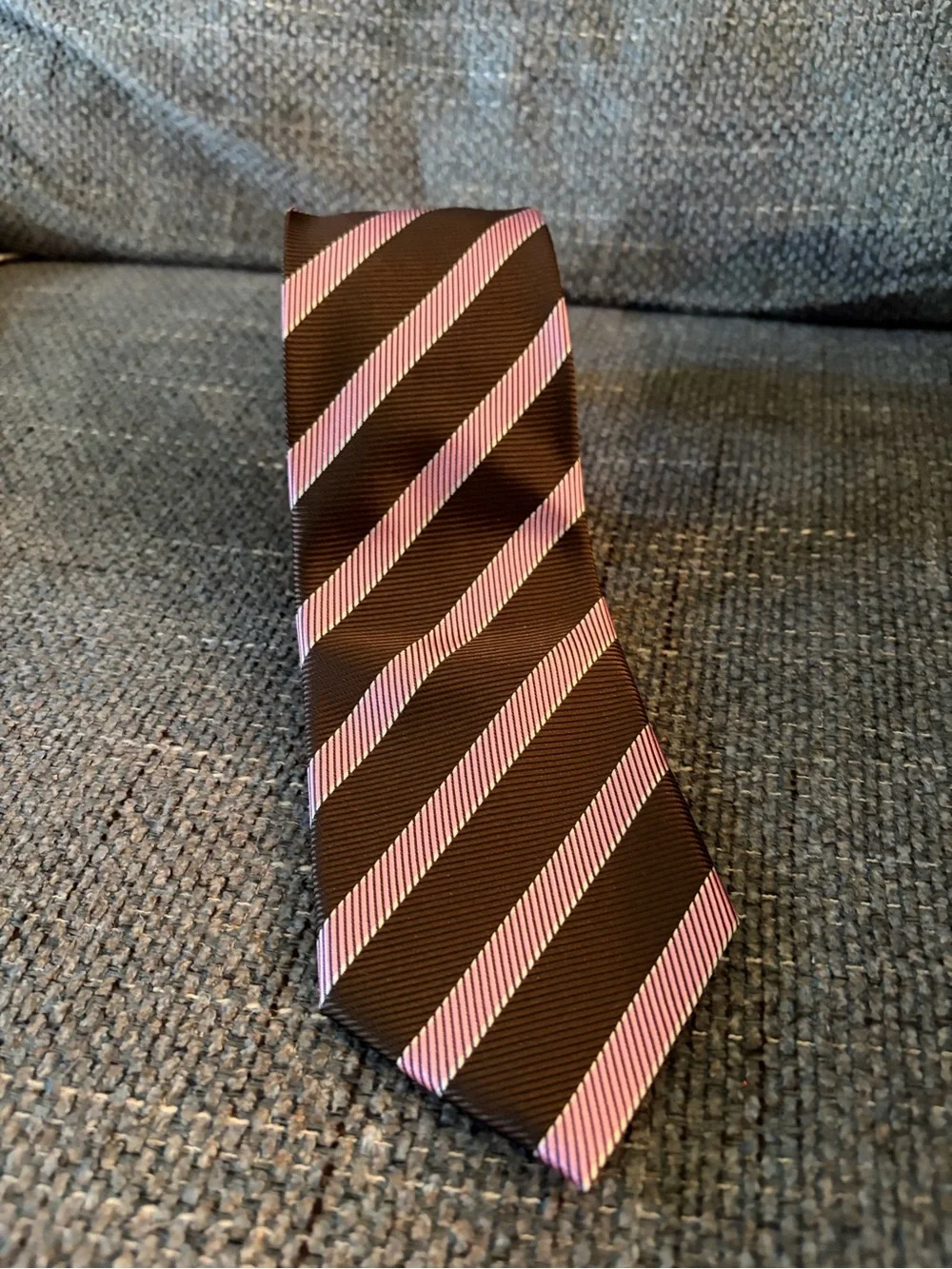 KissTies Striped Plum and Pink Men's Silk Tie